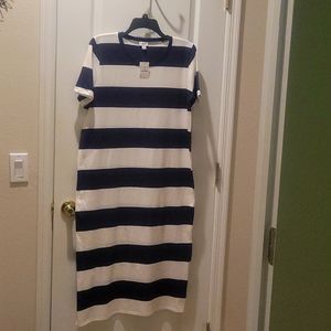 JCrew Dress Blue and White